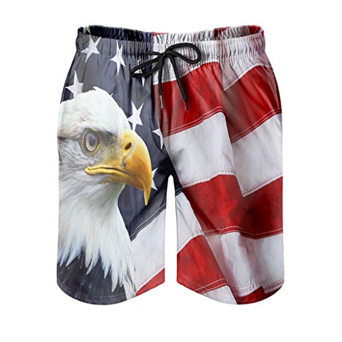 Dallonan Herren Badehose Mit US-Flagge - Schnelltrocknende Swimshorts